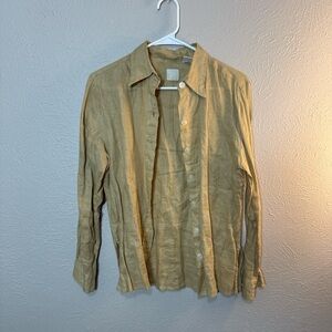 GAP Women Linen Beige Shirt